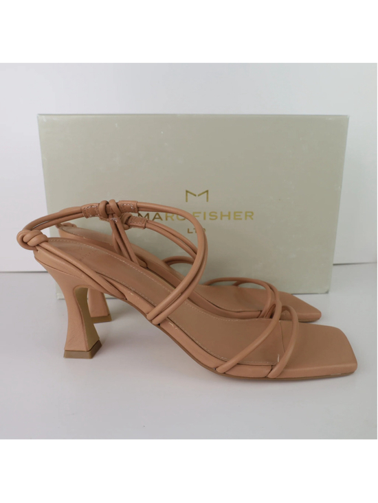 Marc Fisher Shoes - Marc Fisher LTD Davia Sandals 7.5M Medium Natural Strappy Kitten Heel NWD 0479